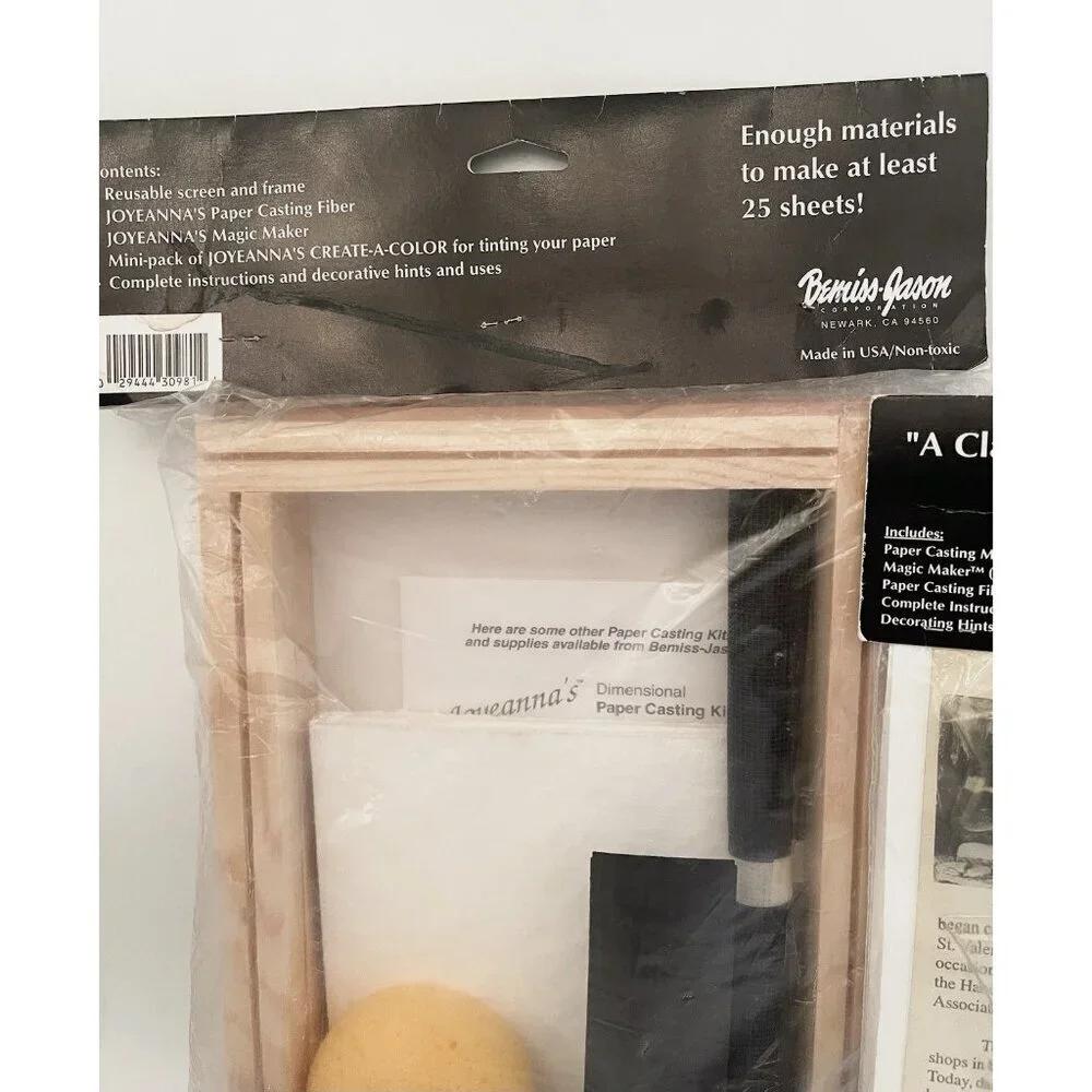NOS Paper Making Paper Casting Kit & Screen Ornaments Cards Ornaments Crafting